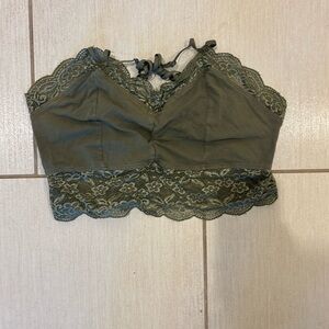 Green Bozzolo Lace Cami/Bra Top